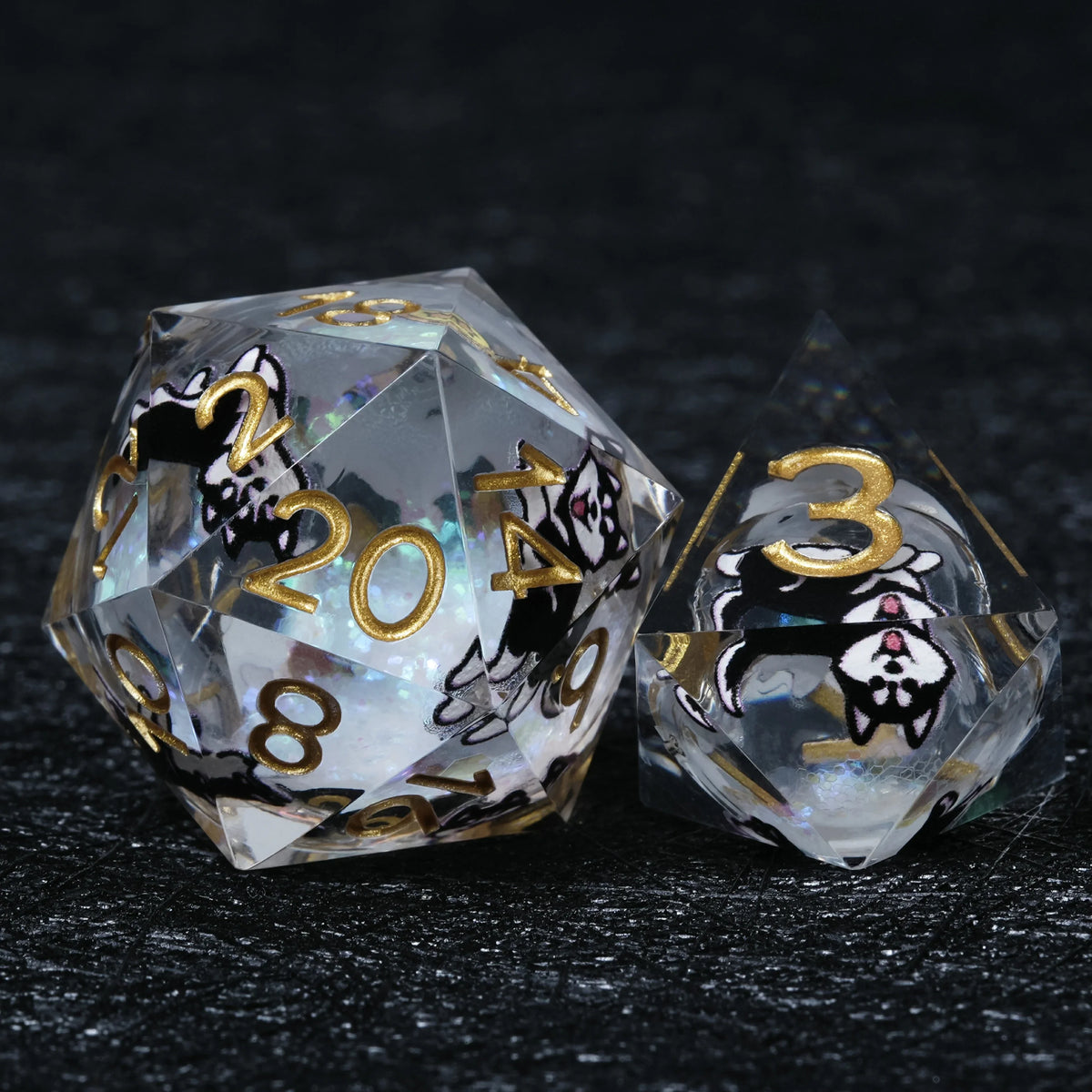 Husky Liquid Core Dice Set – Gold Numbers – alternate product view