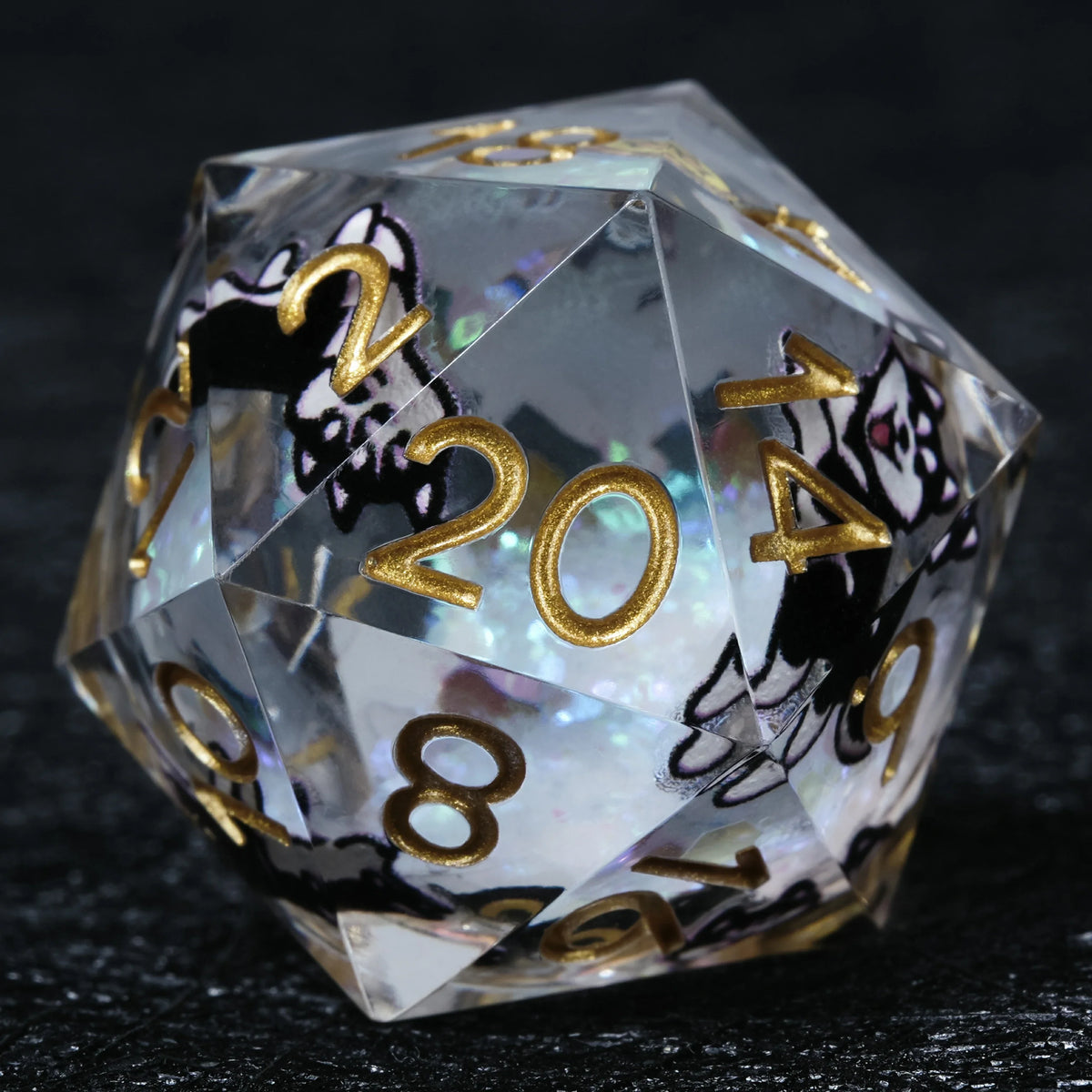 Husky Liquid Core Dice Set – Gold Numbers – alternate product view