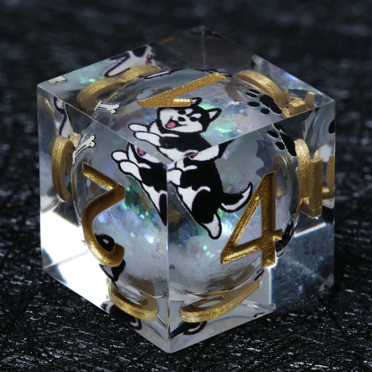 Husky Liquid Core Dice Set – Gold Numbers – alternate product view