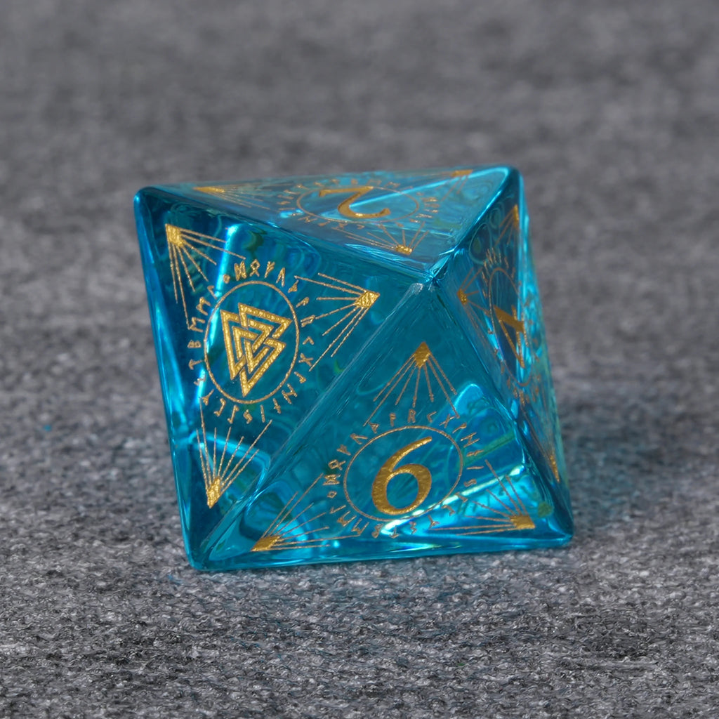 Ice Rune Glass RPG Dice Set – alternate product view
