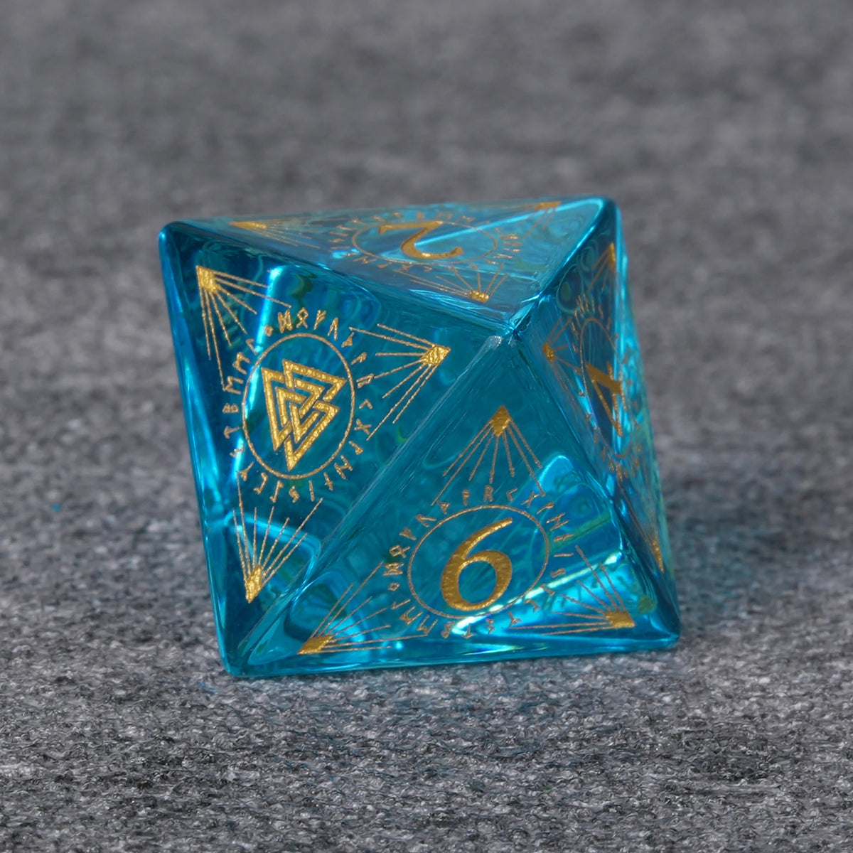 Ice Rune Glass RPG Dice Set – alternate product view