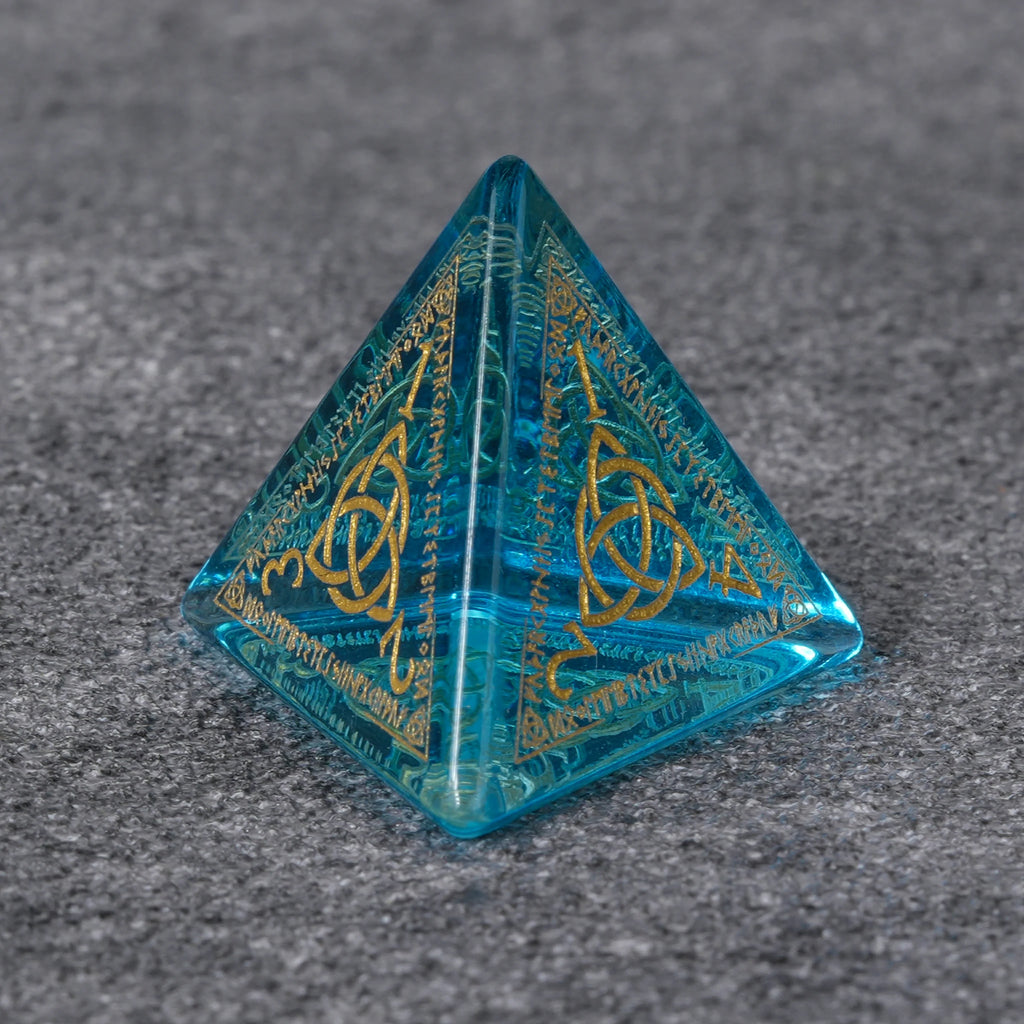 Ice Rune Glass RPG Dice Set – alternate product view