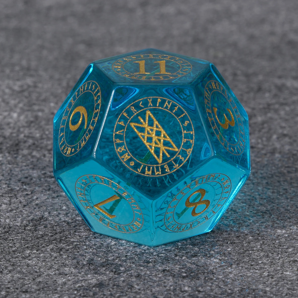 Ice Rune Glass RPG Dice Set – alternate product view