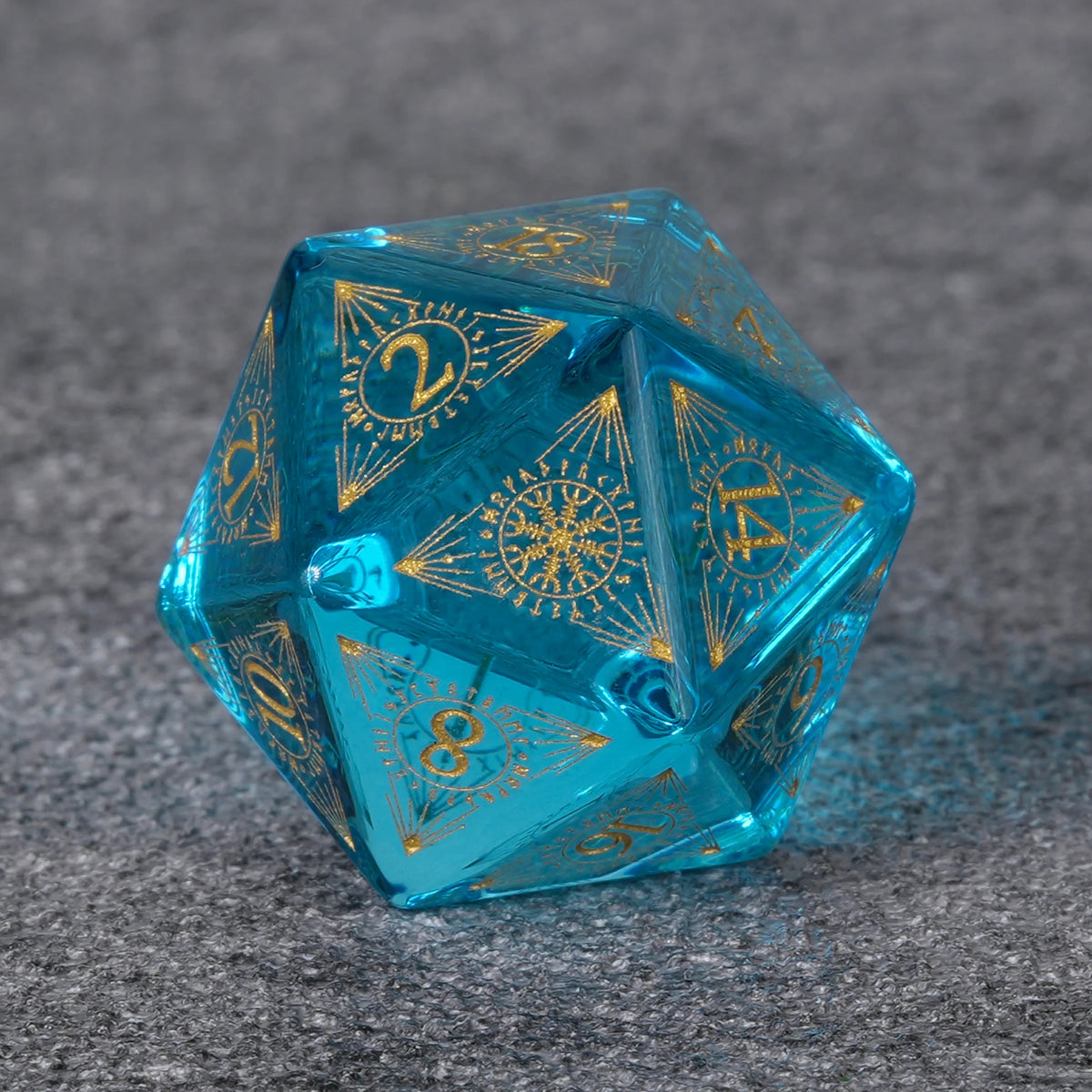 Ice Rune Glass RPG Dice Set – alternate product view