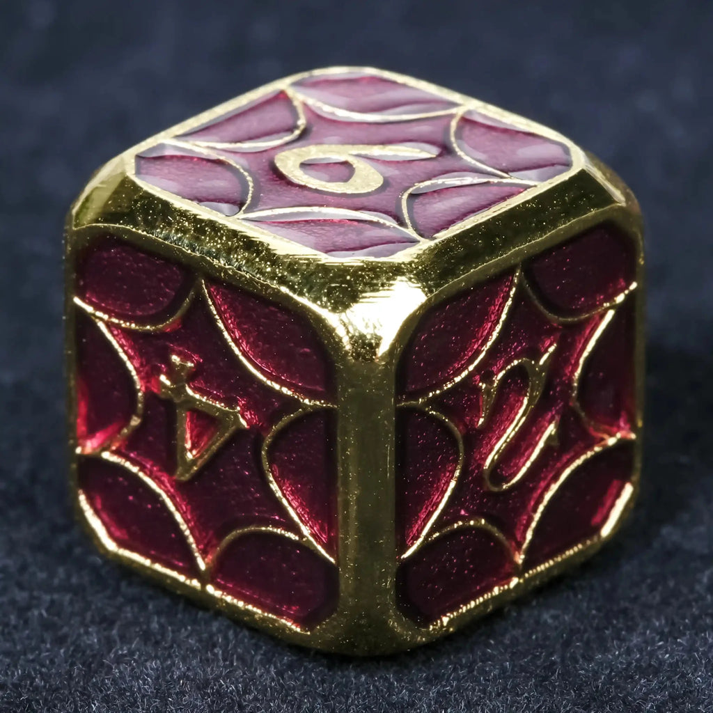 Interstellar Series Metal DND Dice Set – Imitation gold and purple-red metallic StarCraft DND D6 dice