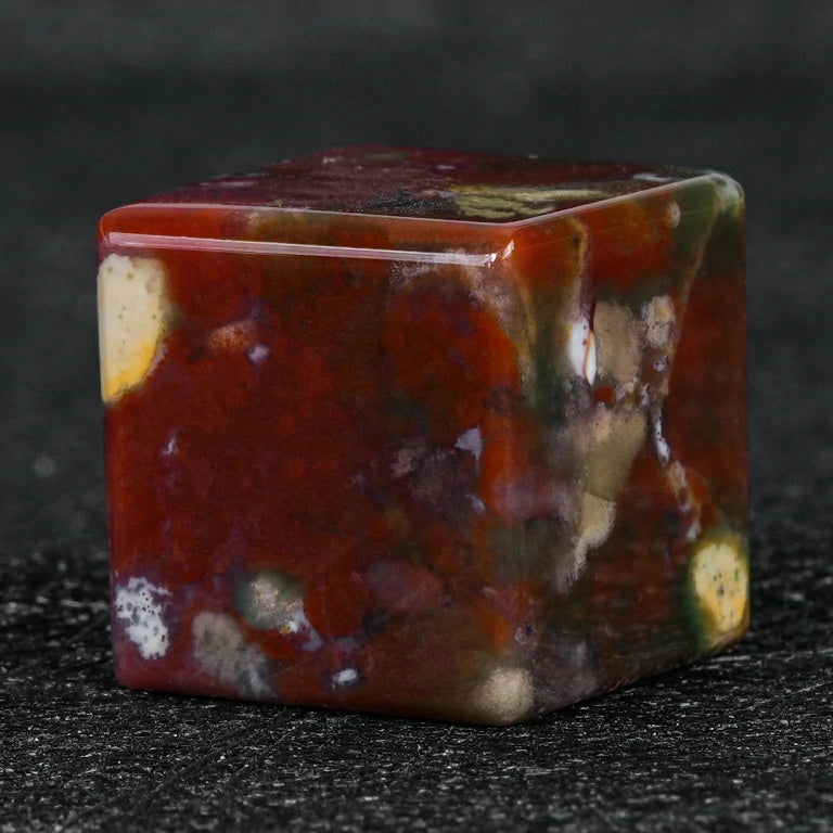 Indian Agate Gemstone D6 Dice – alternate product view
