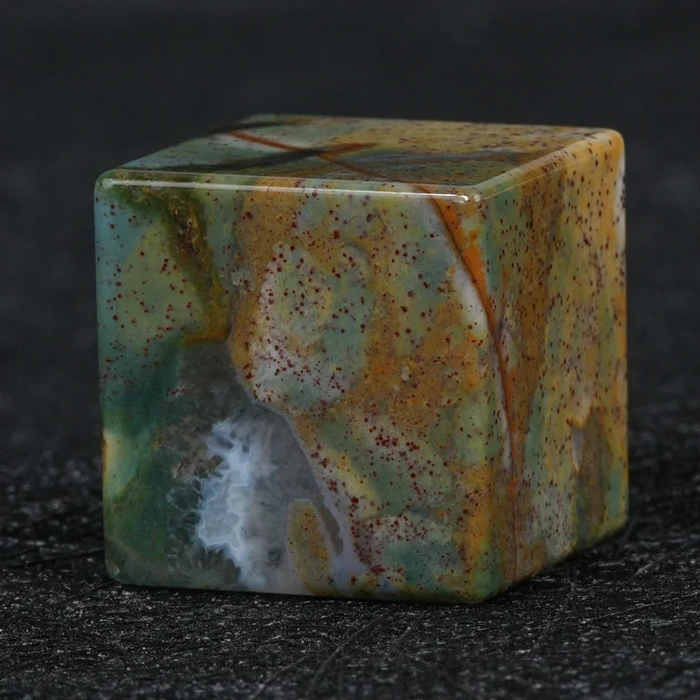 Indian Agate Gemstone D6 Dice – alternate product view