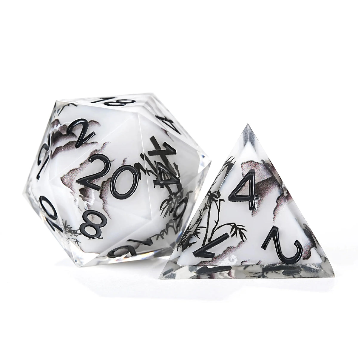 Ink Painting Resin D&D Dice Set – Handmade Ink Painting Style Resin D&D Dice Set