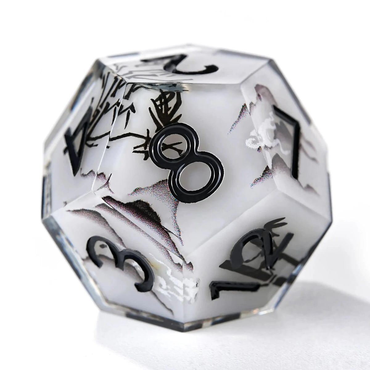 Ink Painting Resin D&D Dice Set – Handmade Ink Painting Style Resin D&D Dice Set