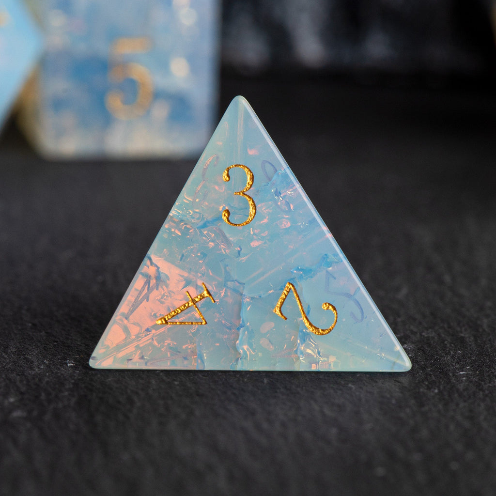 Iridescent Opal Natural Stone DND Dice Set – alternate product view