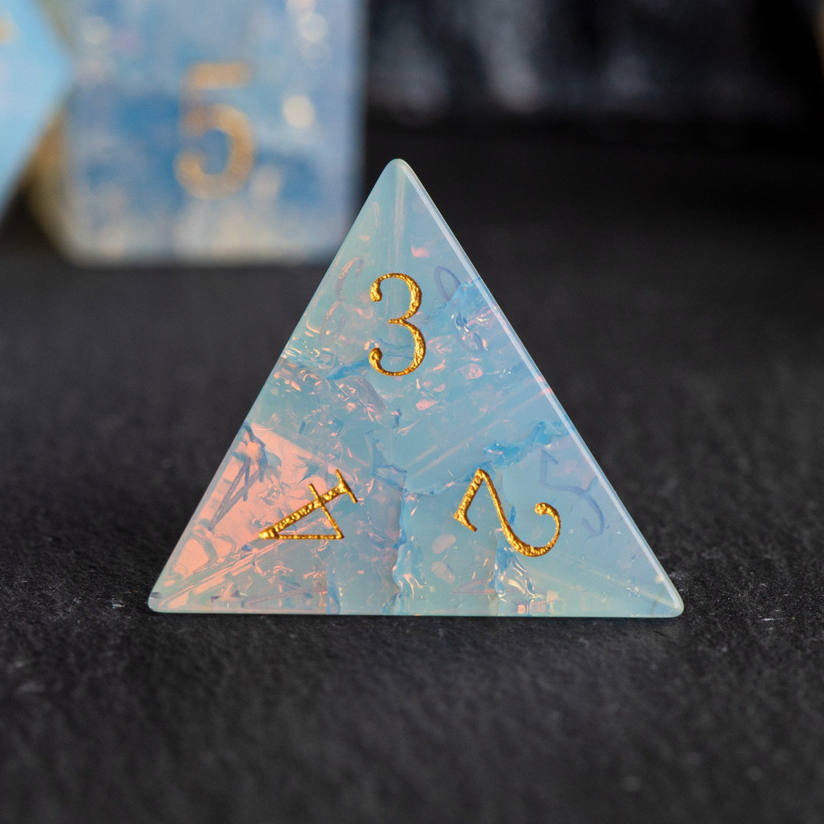 Iridescent Opal Natural Stone DND Dice Set – alternate product view