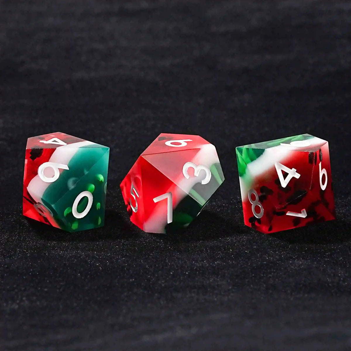 Juicy Watermelon Resin D10 Dice – 3 Resin Watermelon D10 Dice