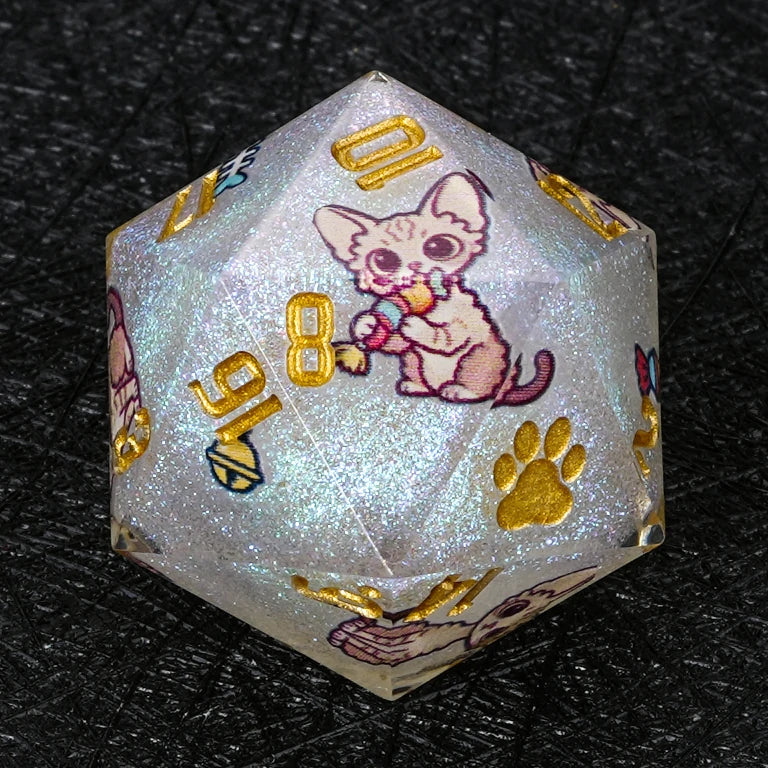 Cat Breed Resin D&D Dice Sets – Full 7-Piece Sets