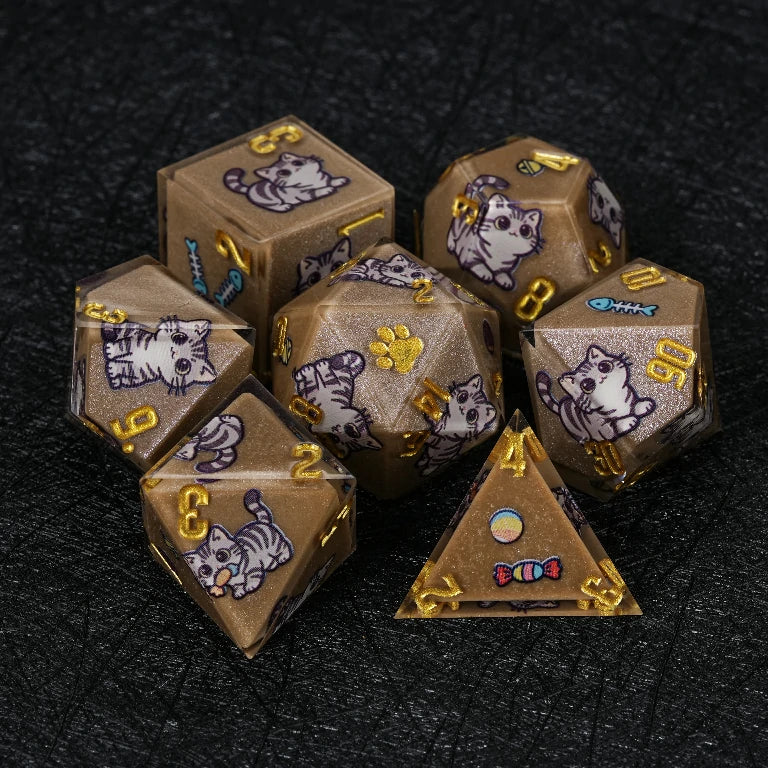 Kickstarter Cat Resin DND Dice Set – alternate product view