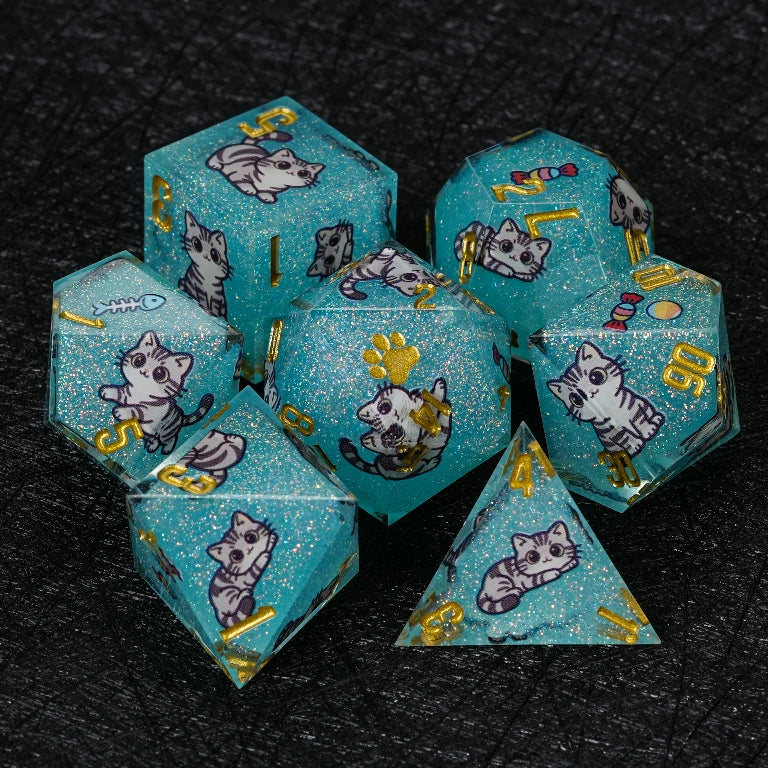 Kickstarter Cat Resin DND Dice Set – alternate product view