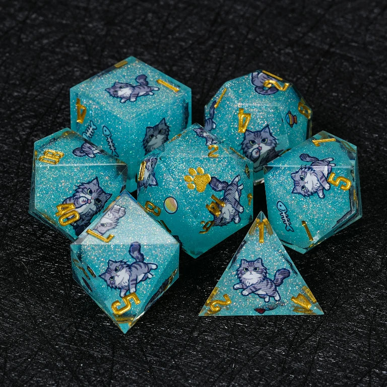 Kickstarter Cat Resin DND Dice Set – alternate product view
