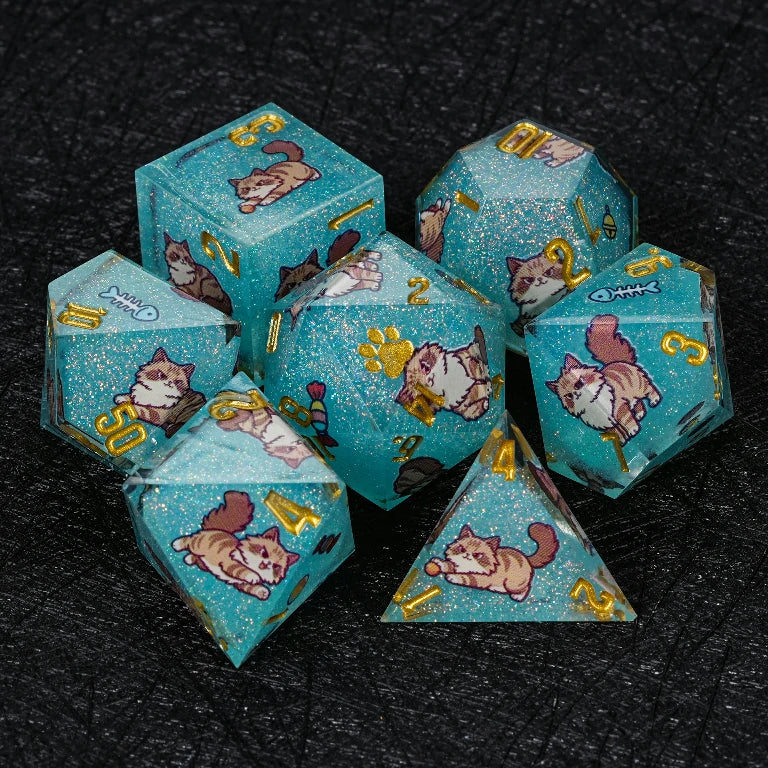 Kickstarter Cat Resin DND Dice Set – alternate product view