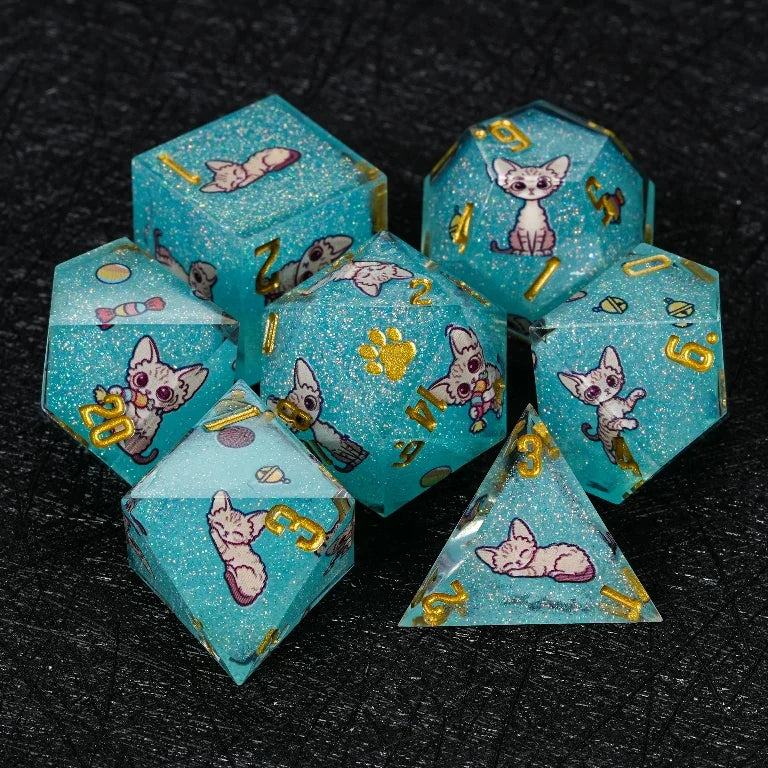 Kickstarter Cat Resin DND Dice Set – alternate product view