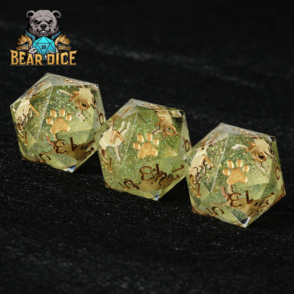 Labrador Glitter Resin D20 Die