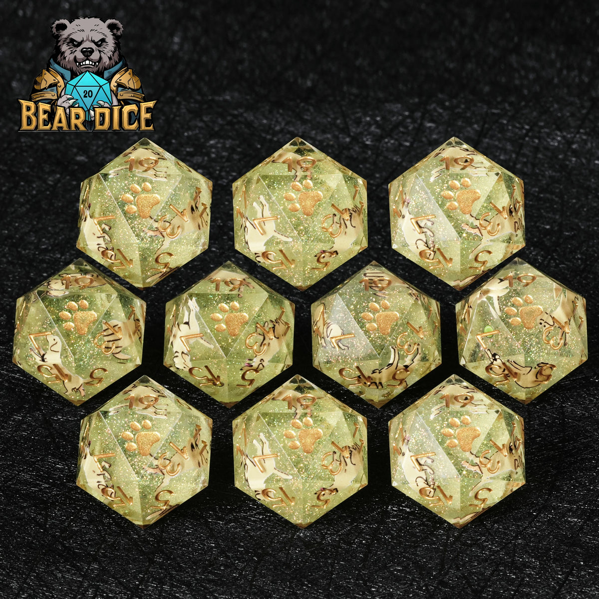 Labrador Glitter Resin D20 Die – alternate product view