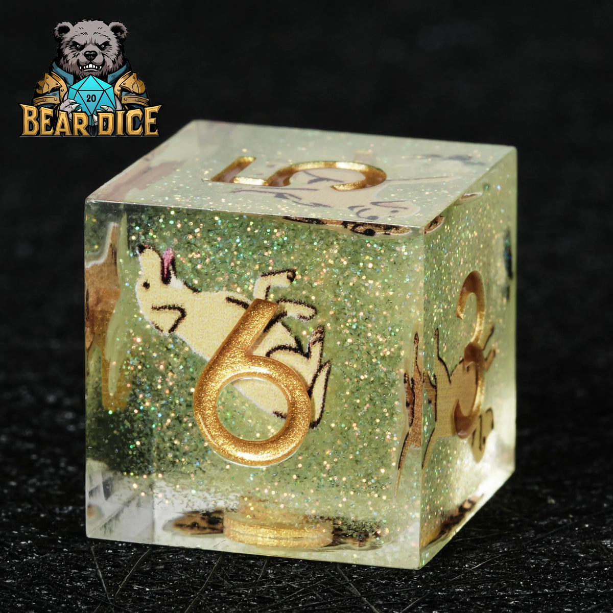 Labrador Glitter Resin D6 Dice – alternate product view
