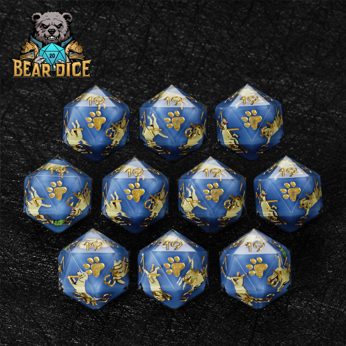 Labrador Resin D20 Dice Set