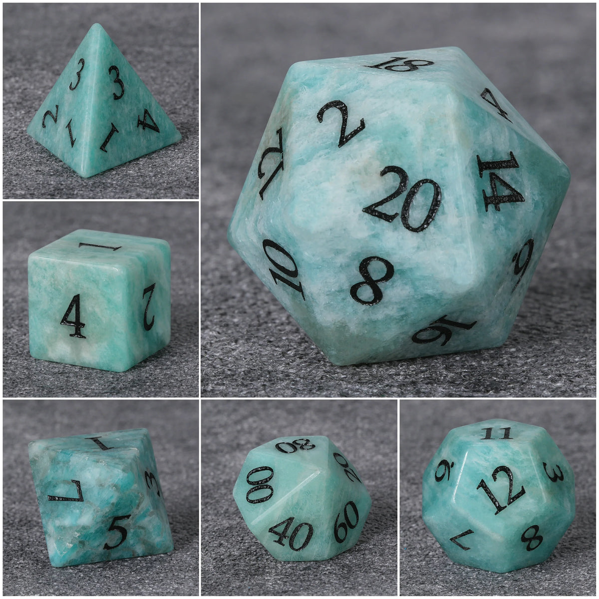 Lapis Natural Stone DND Dice Set