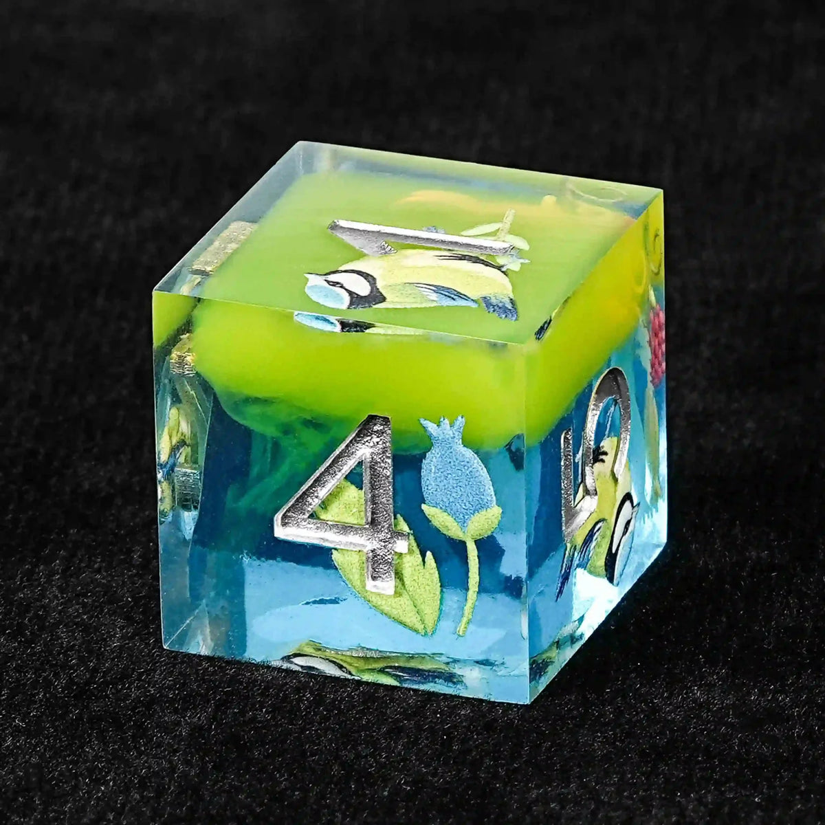 Leaf Little Resin DND Dice Set – Green Bird Element Clear Resin DND Dice Set