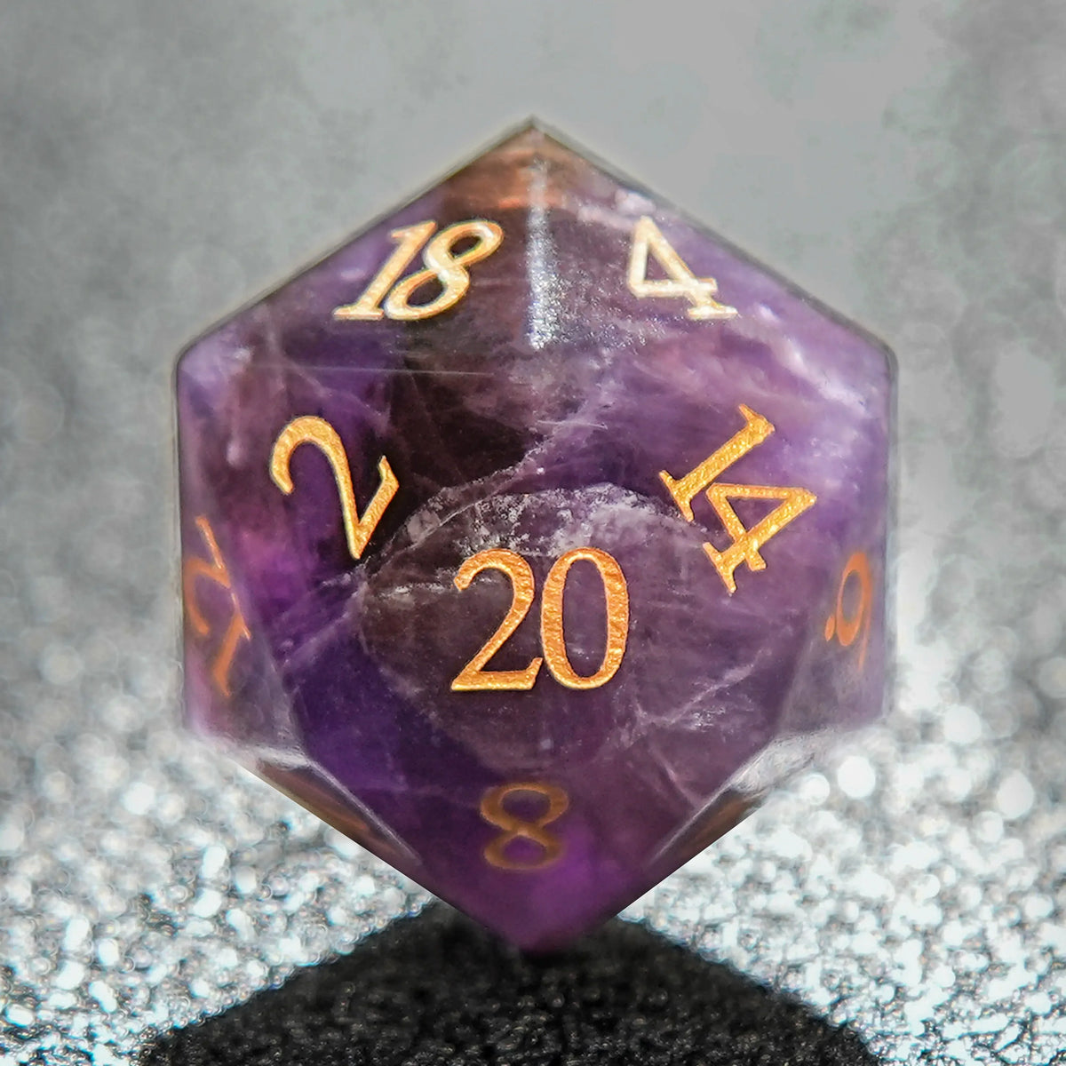 Light Crystal Natural Stone DND Dice Set – alternate product view