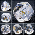 Light Gem Gemstone DND Dice Set – DND Dice - Light Pink Glass Gem Dice Set