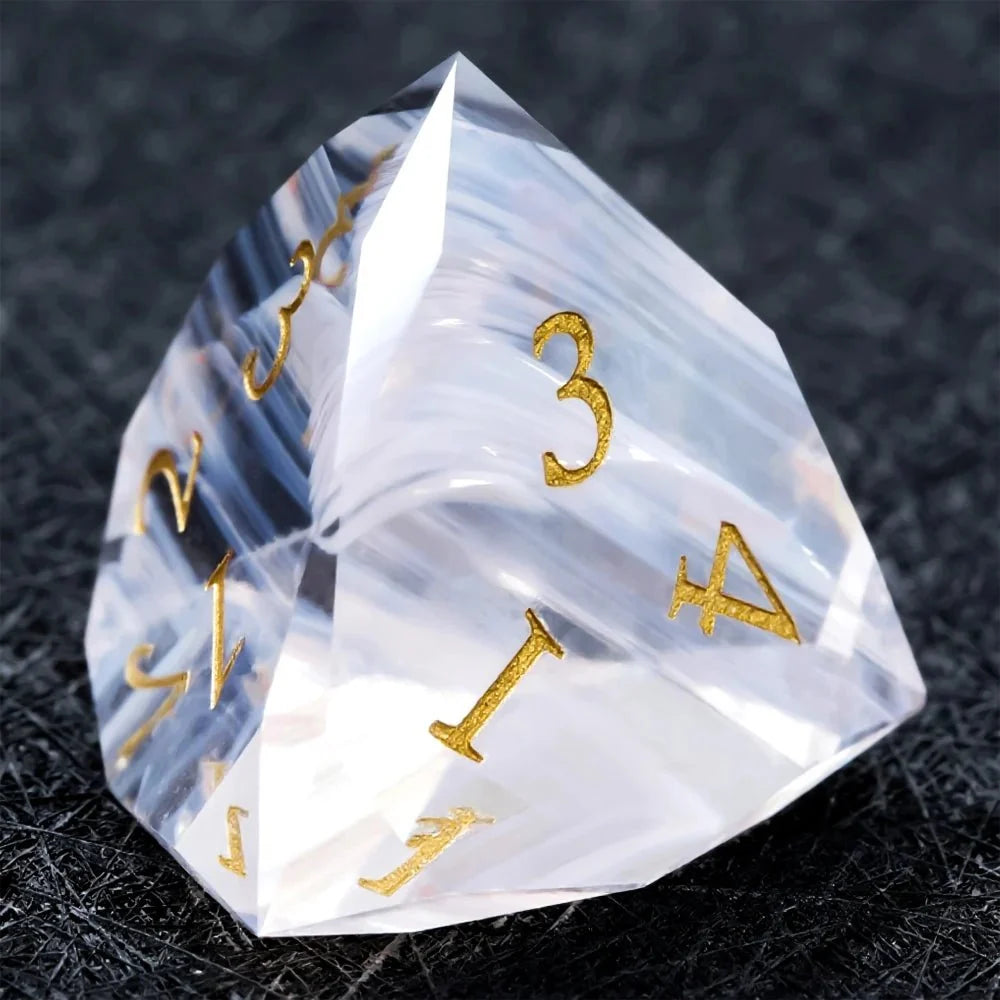 Light Gem Gemstone DND Dice Set – DND Dice - Light Pink Glass Gem Dice Set