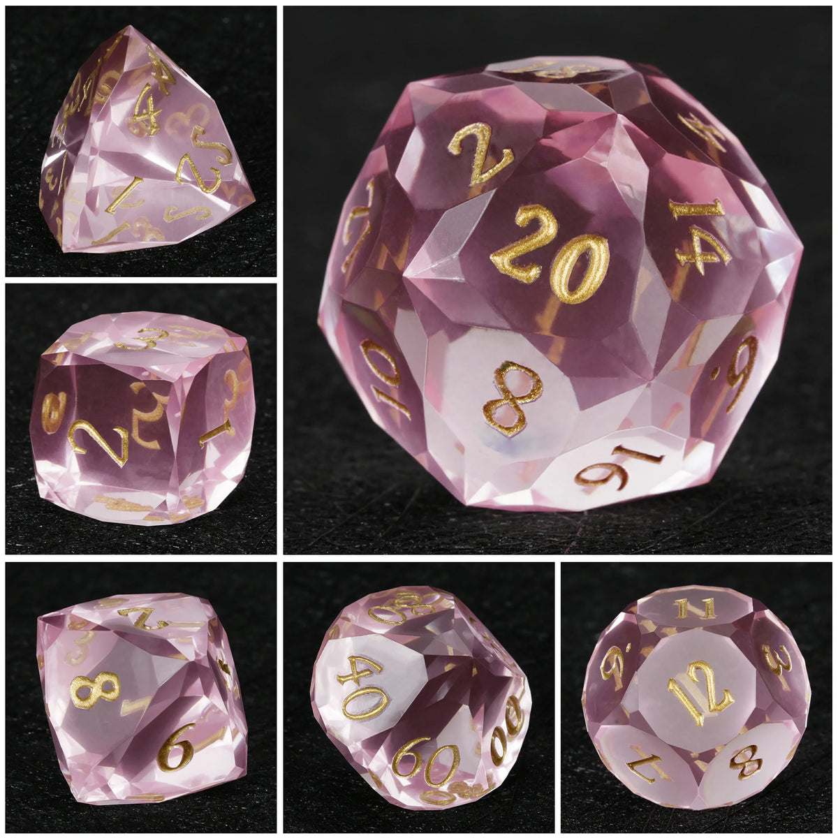 Light Resin Sharp Edge Dice Set