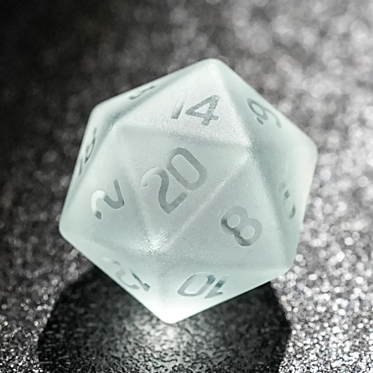 Light Soft Gemstone RPG Dice Set – Light yellow gummy frosted and smooth gemstone dice set