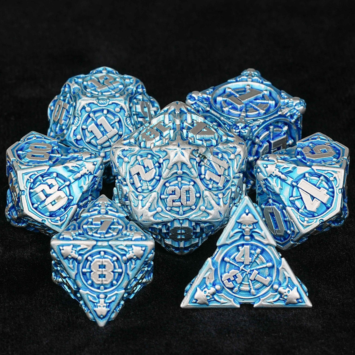 Limited Clearance Metal DND Dice Set – Limited Clearance - Metal Pirate DND Dice Set｜3D Embossed Metal