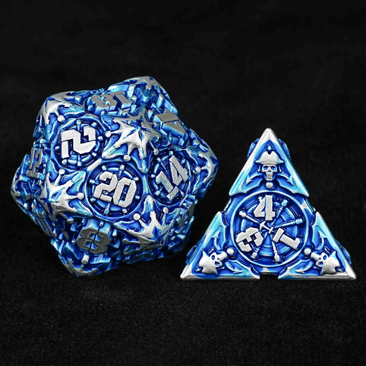 Limited Clearance Metal DND Dice Set – Limited Clearance - Metal Pirate DND Dice Set｜3D Embossed Metal