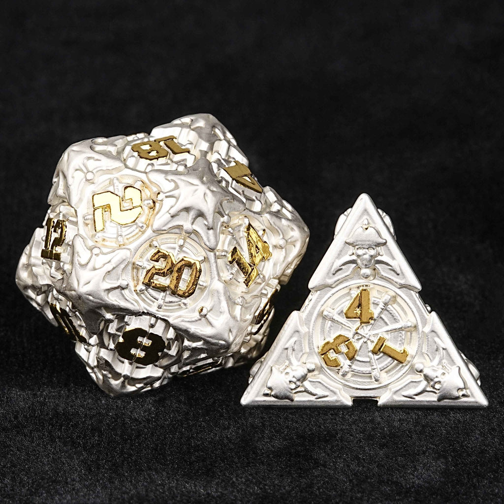 Limited Clearance Metal DND Dice Set – Limited Clearance - Metal Pirate DND Dice Set｜3D Embossed Metal