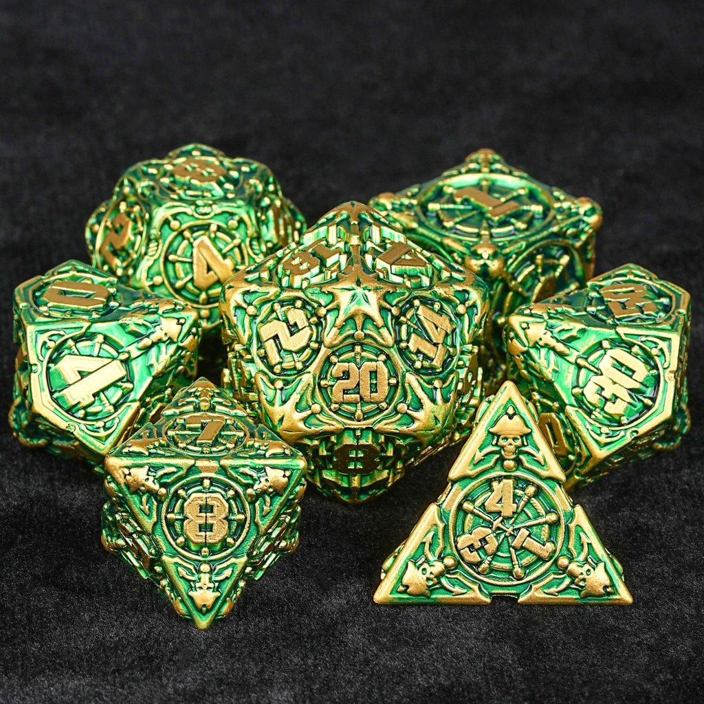 Limited Clearance Metal DND Dice Set – Limited Clearance - Metal Pirate DND Dice Set｜3D Embossed Metal