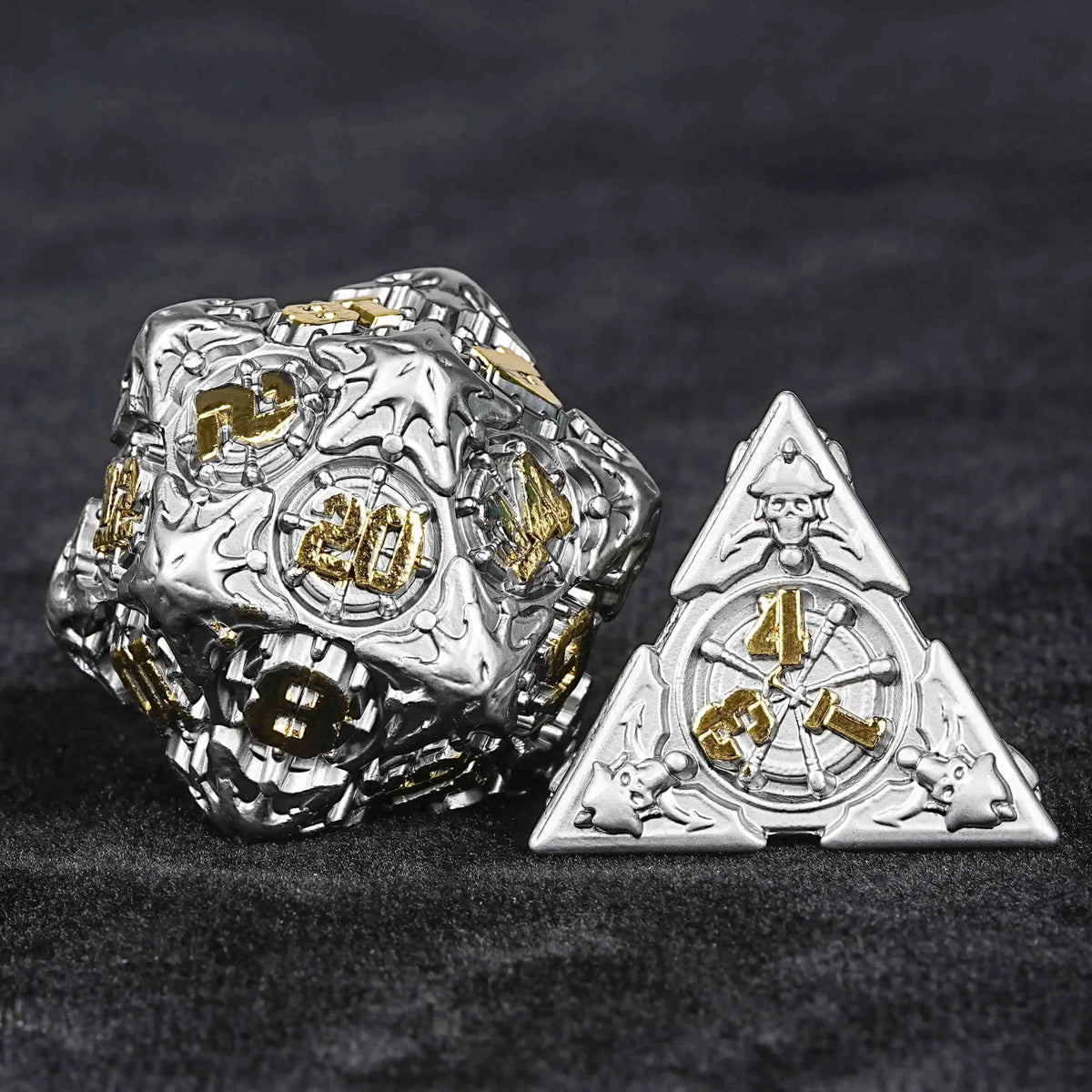 Limited Clearance Metal DND Dice Set – Limited Clearance - Metal Pirate DND Dice Set｜3D Embossed Metal