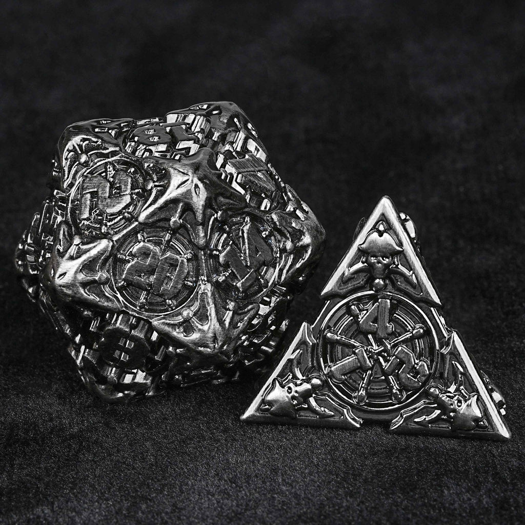 Limited Clearance Metal DND Dice Set – Limited Clearance - Metal Pirate DND Dice Set｜3D Embossed Metal