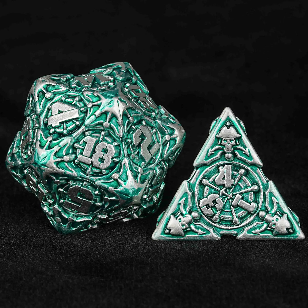 Limited Clearance Metal DND Dice Set – Limited Clearance - Metal Pirate DND Dice Set｜3D Embossed Metal