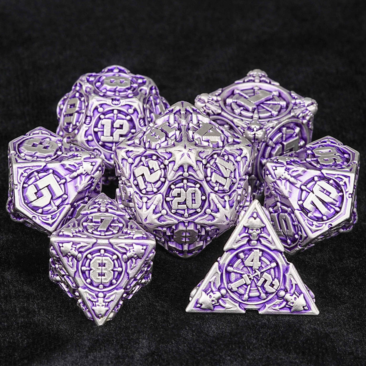 Limited Clearance Metal DND Dice Set – Limited Clearance - Metal Pirate DND Dice Set｜3D Embossed Metal