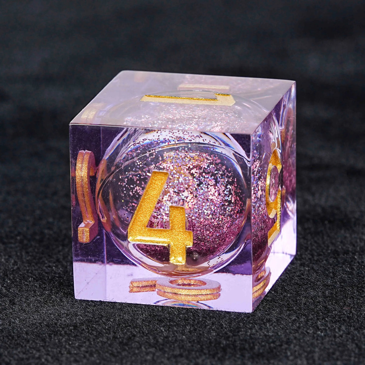 Liquid Core Liquid Core Dice Set – Quicksand – Sharp edge transparent resin purple quicksand liquid core D6 dice