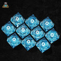 Liquid Core Dice Set – Shining Blue Liquid Core D10 Dice: 10 - Sided Dice Set for Role Playing Games