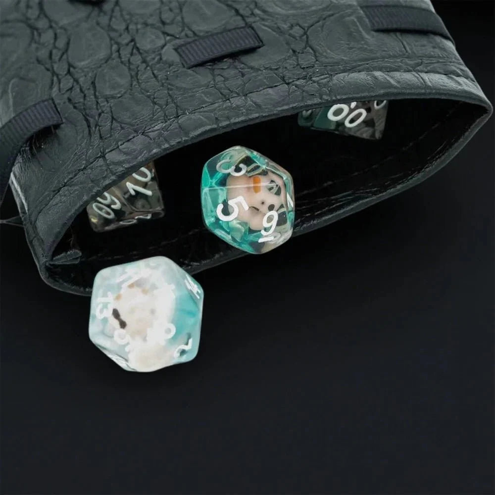 Longan Crocodile Dice Box – DND Dice Bag - 3D Longan Dice Bag | Crocodile Pattern Dice Bag - Suitable for Role Playing