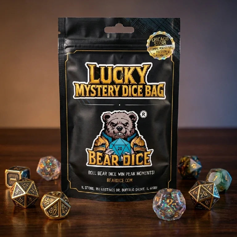 Lucky Blind Dice Box – Resin – Lucky Mystery DND Dice Blind Box: Surprise sets of resin dice, metal dice, or acrylic
