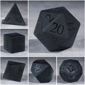 Matte Polyhedron Gemstone DND Dice Set – Matte Black Polyhedron Gemstone DND Dice Set