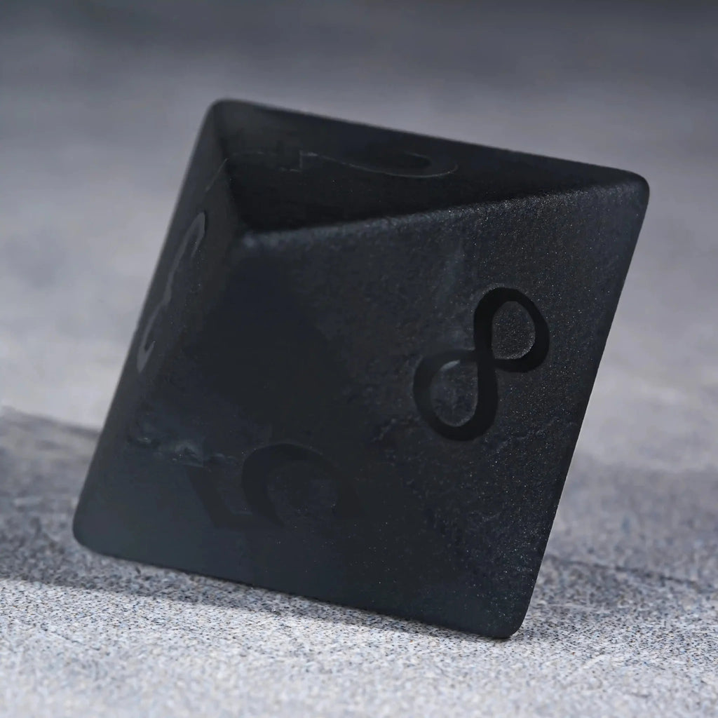 Matte Polyhedron Gemstone DND Dice Set – Matte Black Polyhedron Gemstone DND Dice Set