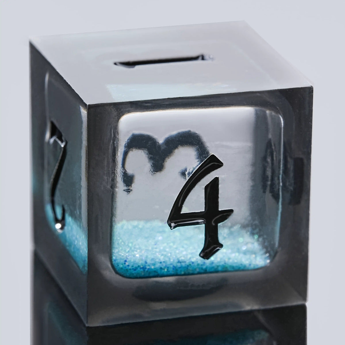 Star Liquid Core RPG Dice – Kickstarter Dice - ME Blue Liquid Core Resin DND D6 Dice with Engraved Black Numbers