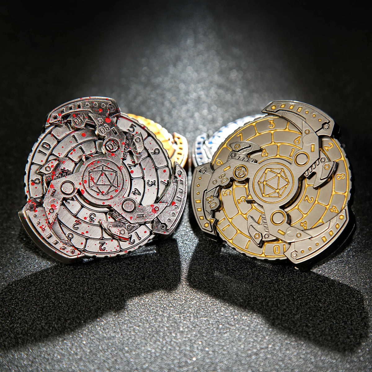Mechanical Finger Metal Spinner Dice Set – Unique Spinning Dice: 7 in 1 Spinning Gear Mechanical Knife Fidget Spinner