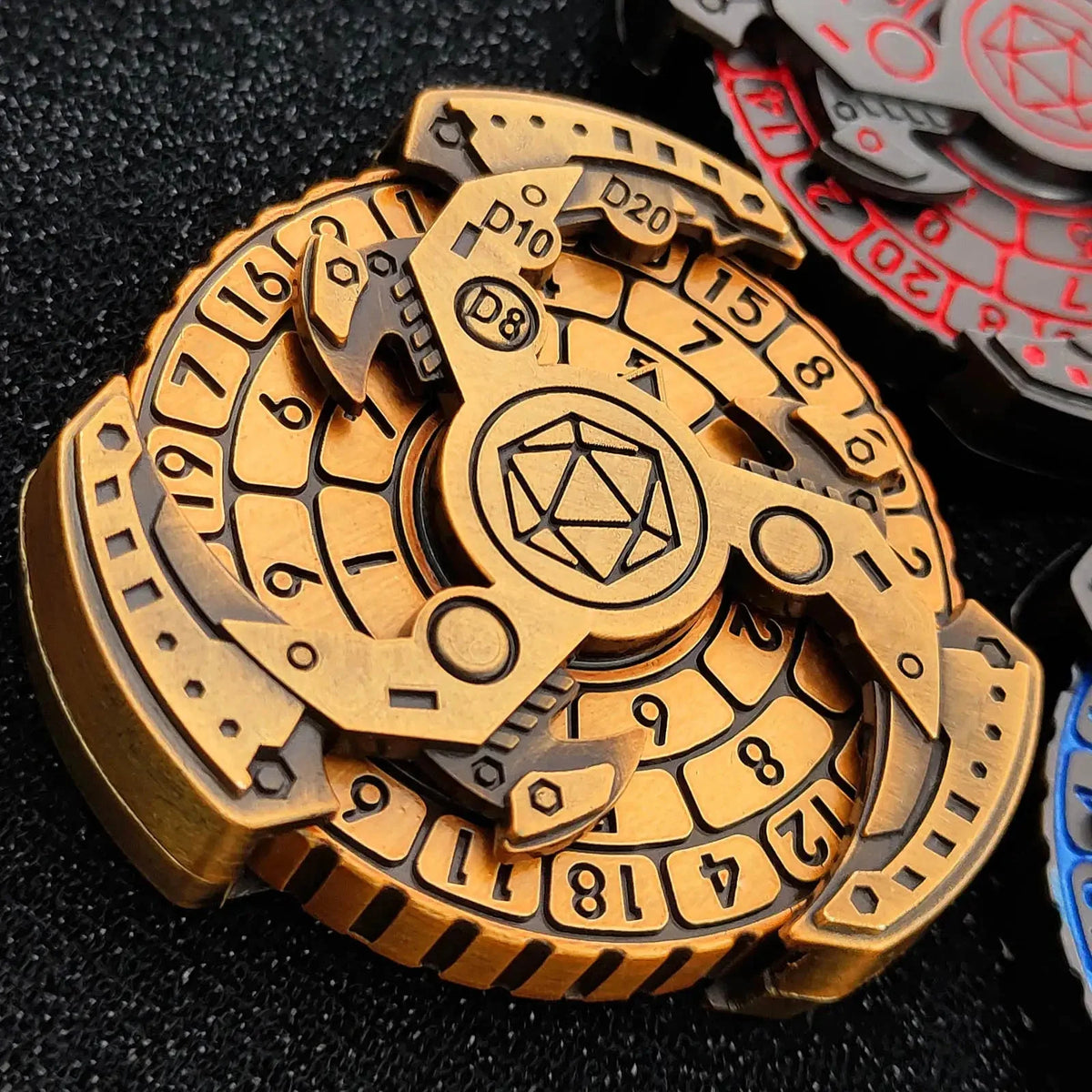 Mechanical Finger Metal Spinner Dice Set – Unique Spinning Dice: 7 in 1 Spinning Gear Mechanical Knife Fidget Spinner